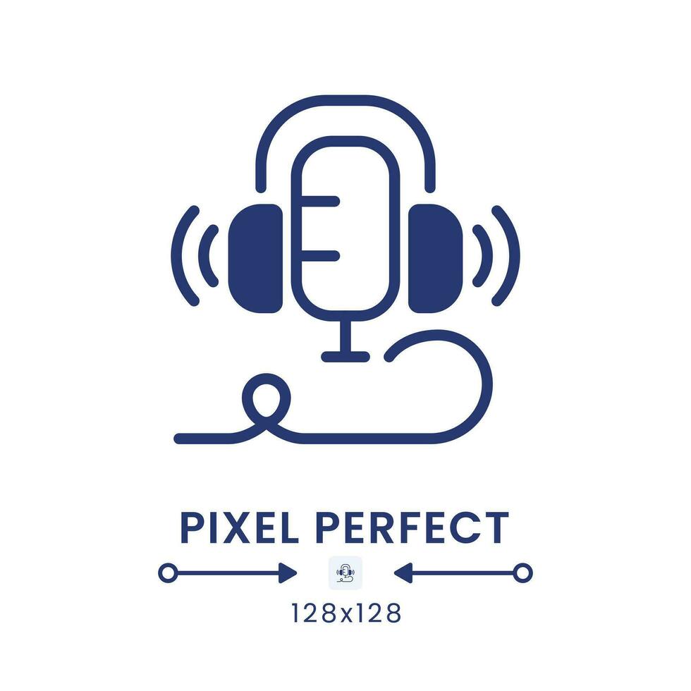 Live audio podcast black solid desktop icon. Streaming service. Online show. On air. Pixel perfect 128x128, outline 4px. Silhouette symbol on white space. Glyph pictogram. Isolated vector image