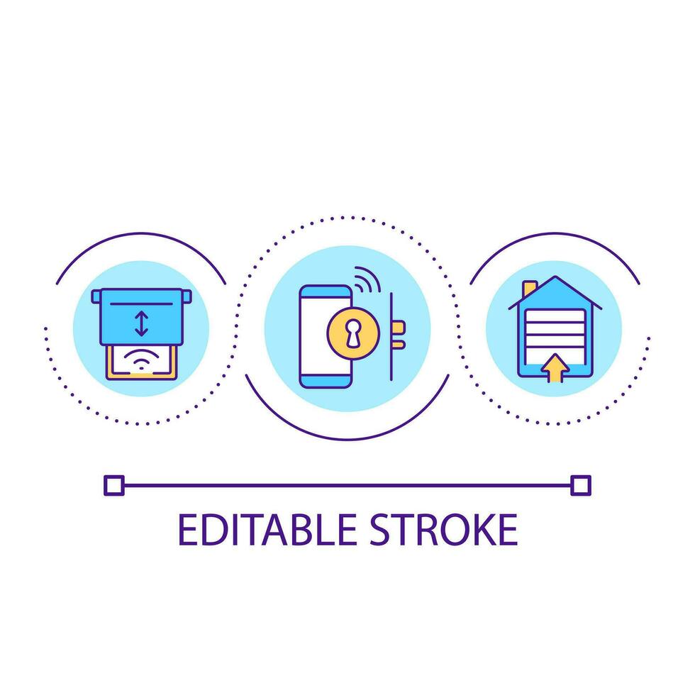 Distance house management loop concept icon. Remote regulation. Security system. Smart home abstract idea thin line illustration. Isolated outline drawing. Editable stroke vector