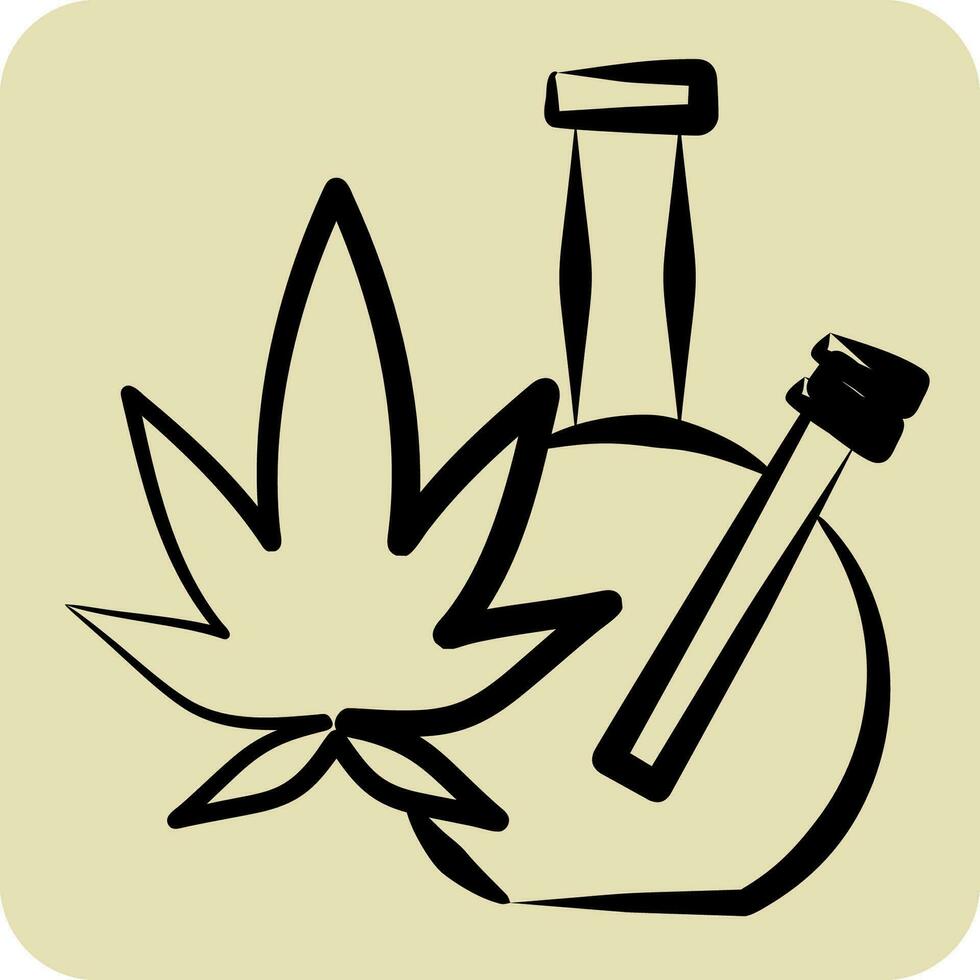 icono marijuana. relacionado a adiccion diccionario símbolo. mano dibujado estilo. sencillo diseño editable. sencillo ilustración vector