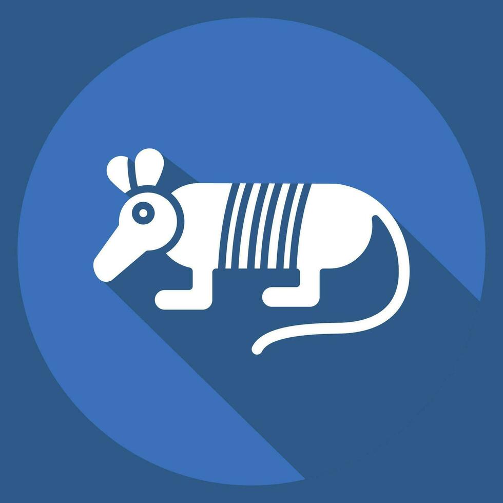 Icon Armadillo. related to Argentina symbol. long shadow style. simple design editable. simple illustration vector