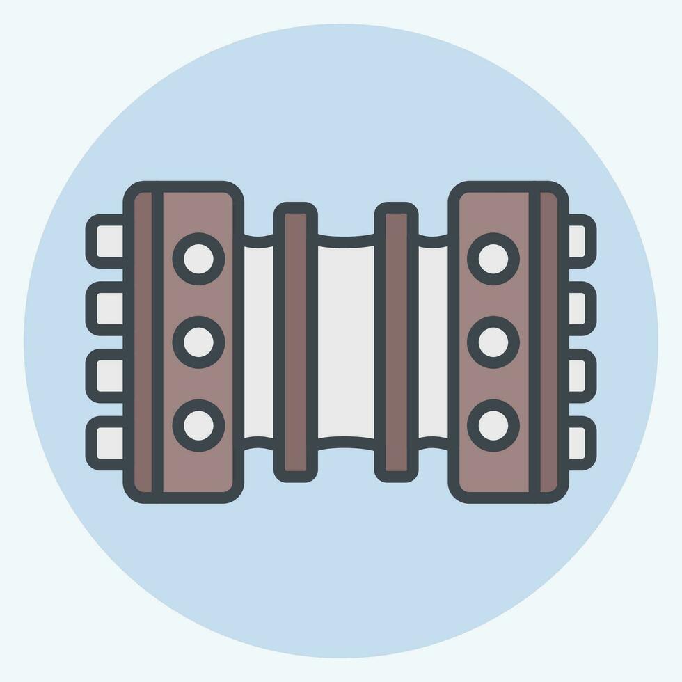 Icon Bandoneon. related to Argentina symbol. color mate style. simple design editable. simple illustration vector