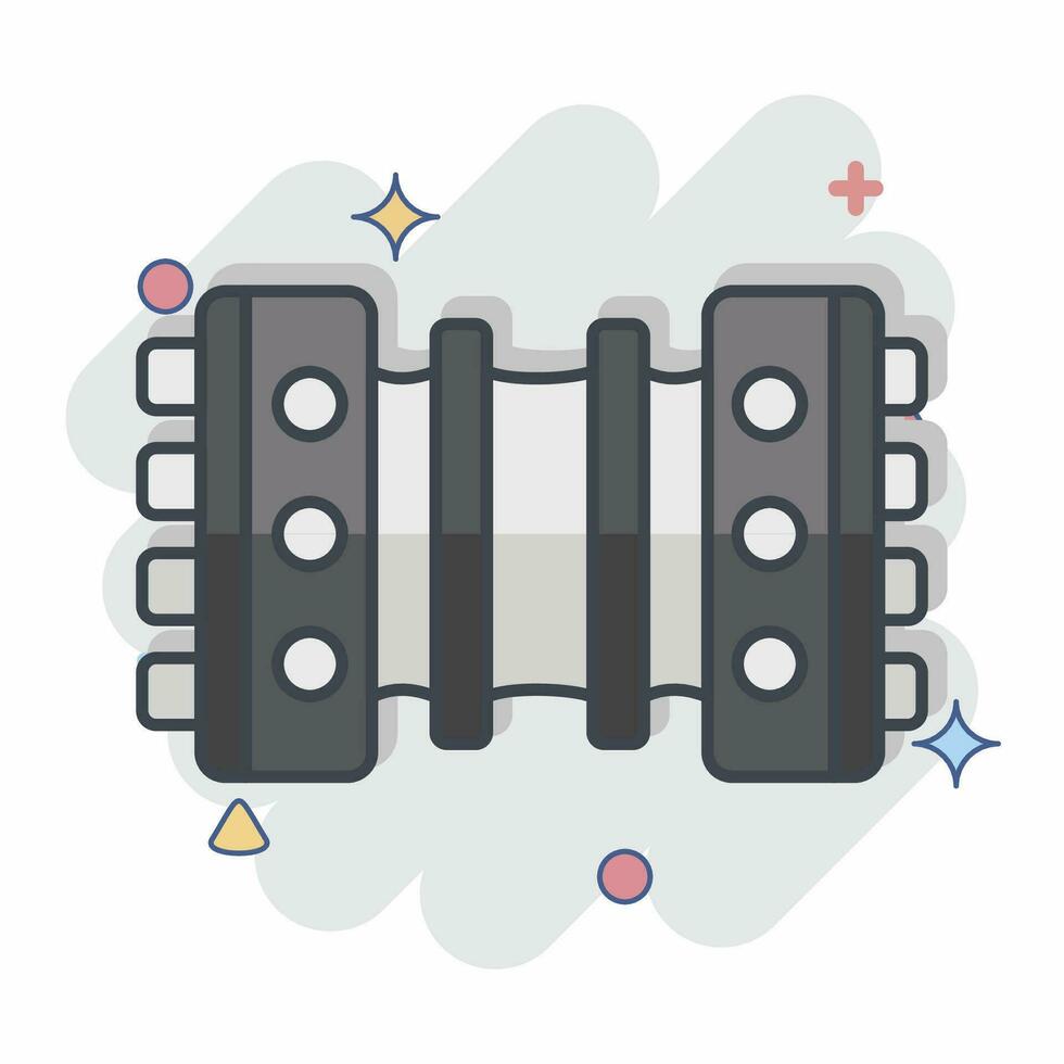 Icon Bandoneon. related to Argentina symbol. comic style. simple design editable. simple illustration vector