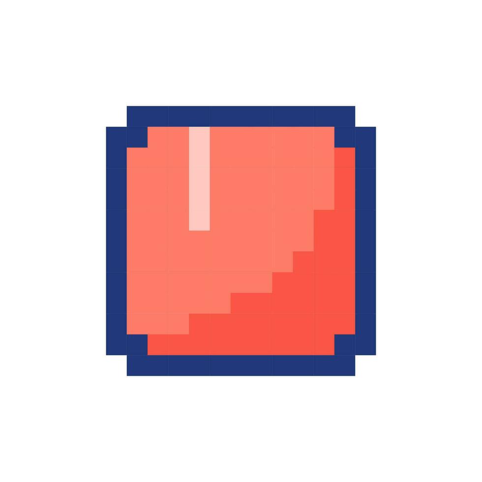 Stop button pixelated RGB color ui icon. Music player bar. Play multimedia file. Simplistic filled 8bit graphic element. Retro style design for arcade, video game art. Editable vector isolated image