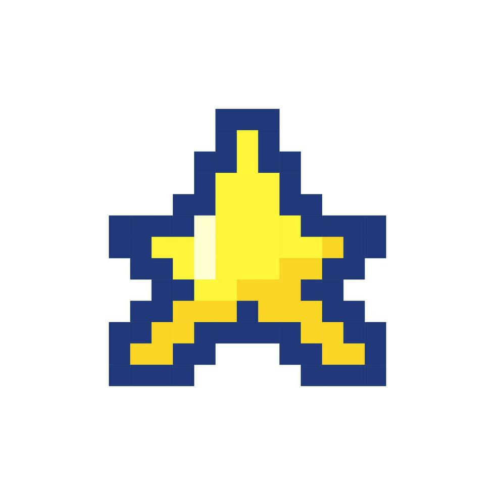 Star pixelated RGB color ui icon. Favourite page mark. Add bookmark. Simplistic filled 8bit graphic element. Retro style design for arcade, video game art. Editable vector isolated image