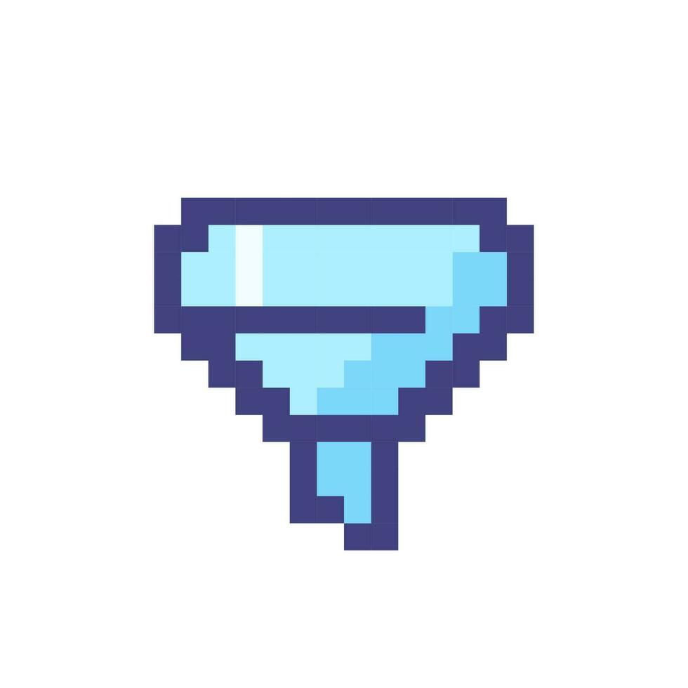 Funnel pixelated RGB color ui icon. Customer journey. Making purchase. Simplistic filled 8bit graphic element. Retro style design for arcade, video game art. Editable vector isolated image