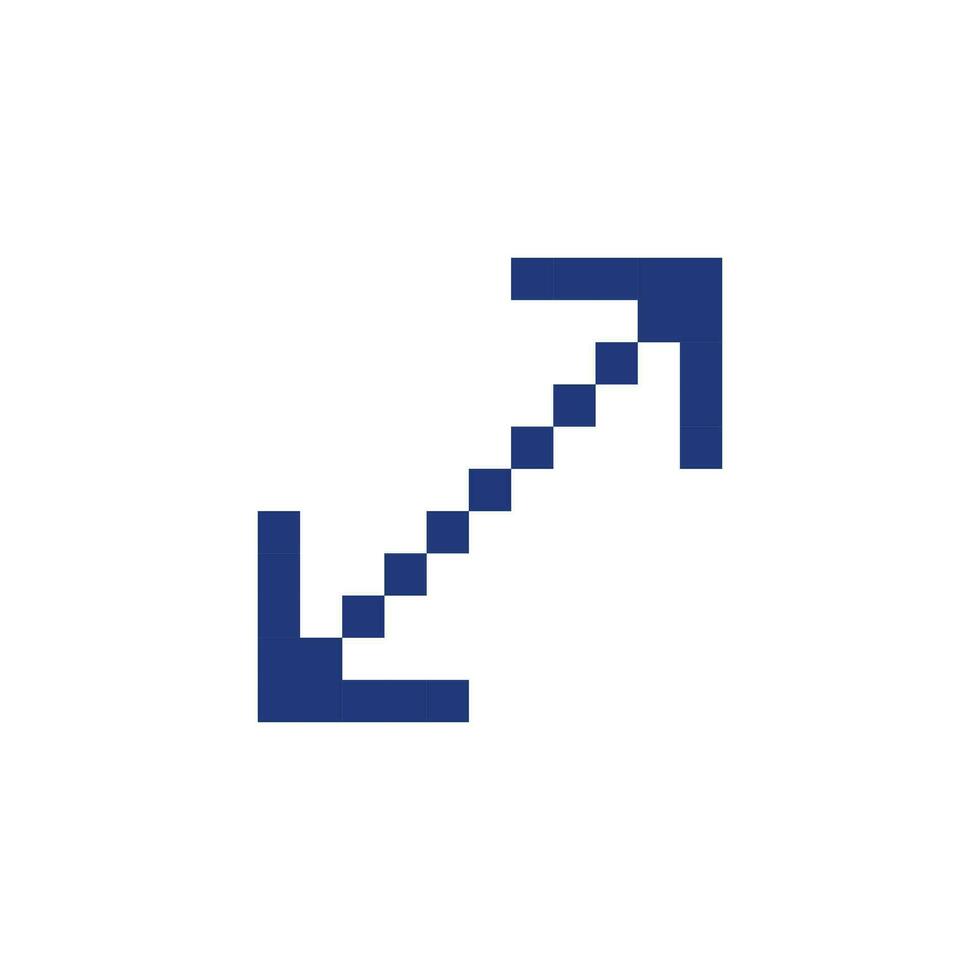 Enlarge pixelated RGB color ui icon. Scaling player window. Touch screen. Simplistic filled 8bit graphic element. Retro style design for arcade, video game art. Editable vector isolated image