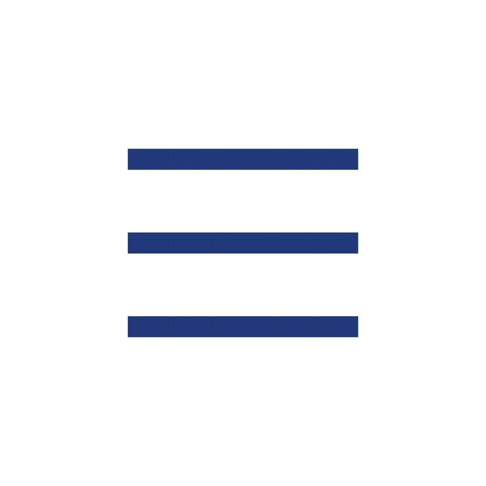 Hamburger like menu pixelated RGB color ui icon. Three lines. More options. Simplistic filled 8bit graphic element. Retro style design for arcade, video game art. Editable vector isolated image