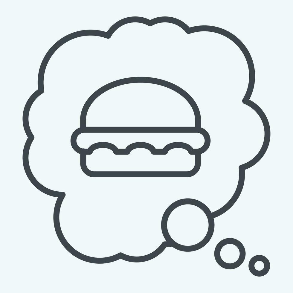 Icon Eating Disorder. related to Addiction Dictionary symbol. line style. simple design editable. simple illustration vector