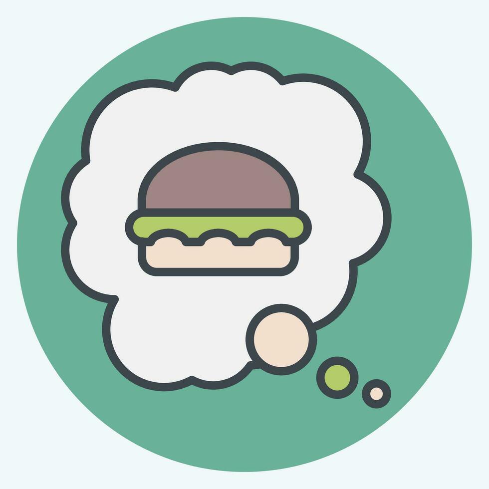Icon Eating Disorder. related to Addiction Dictionary symbol. color mate style. simple design editable. simple illustration vector