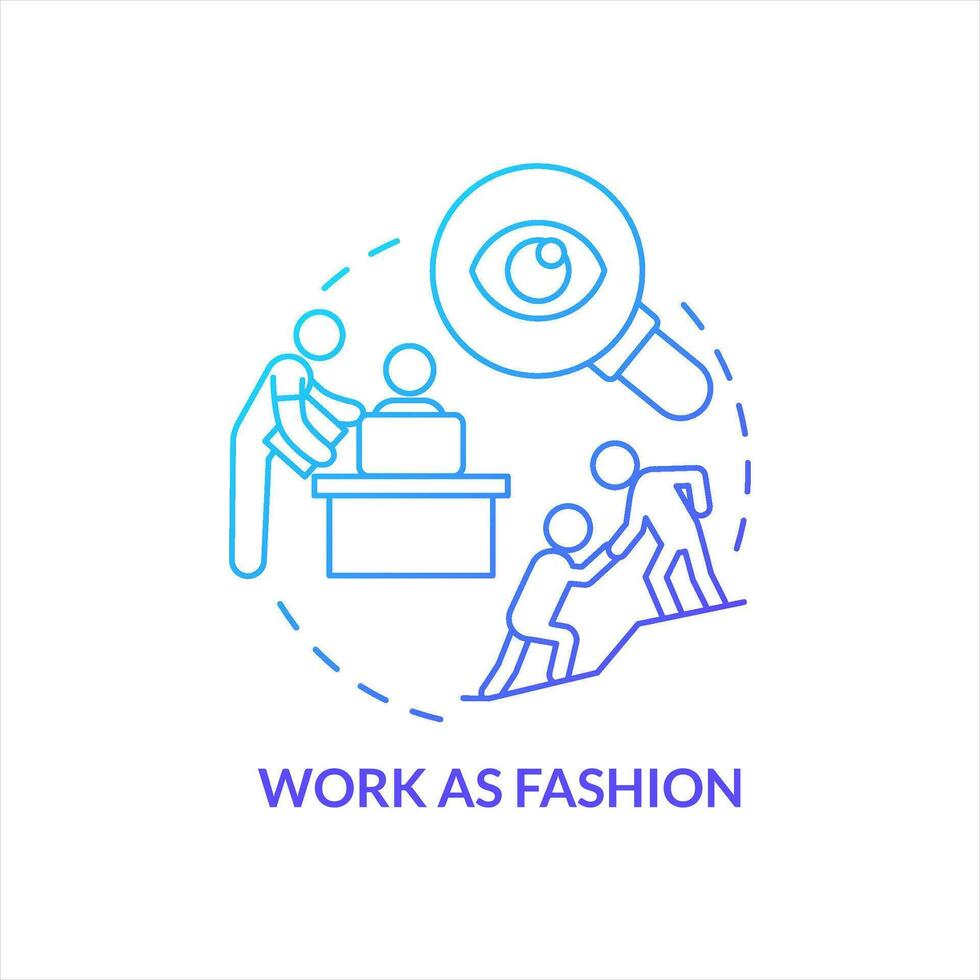 Employee-friendly company blue gradient concept icon. Work as fashion. Worker employer relationship abstract idea thin line illustration. Isolated outline drawing vector
