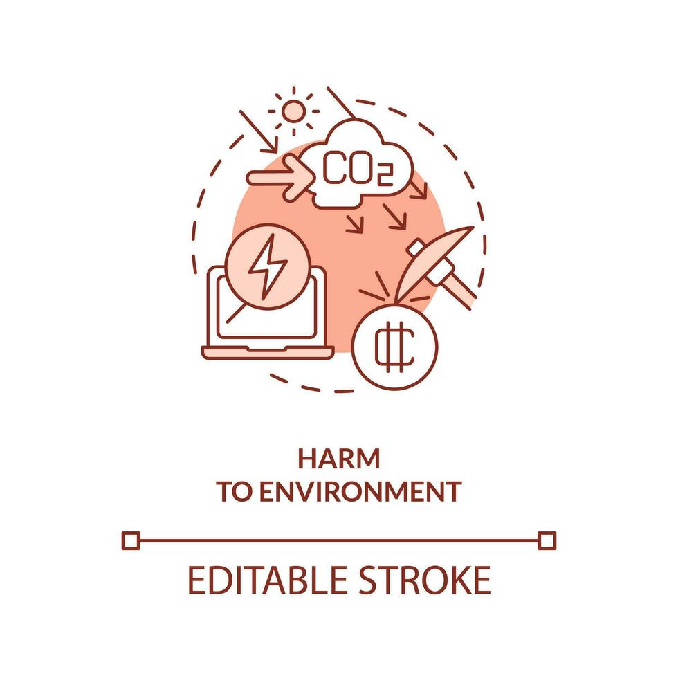 Harm to environment orange concept icon. Air pollution increasing. NFT disadvantage abstract idea thin line illustration. Isolated outline drawing. Editable stroke vector