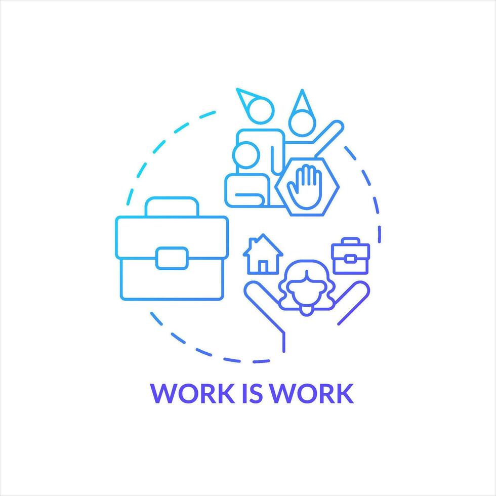 Separate work and personal life blue gradient concept icon. Professional distancing ethics. Build boundaries abstract idea thin line illustration. Isolated outline drawing vector