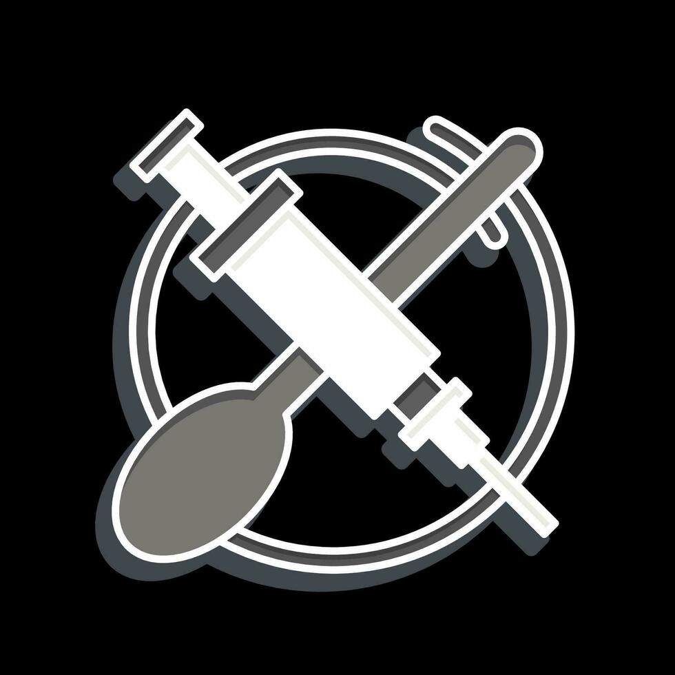 Icon Heroine. related to Addiction Dictionary symbol. glossy style. simple design editable. simple illustration vector