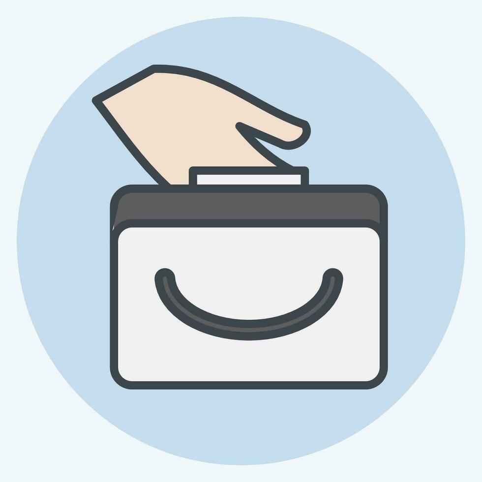 Icon Kleptomania. related to Addiction Dictionary symbol. color mate style. simple design editable. simple illustration vector