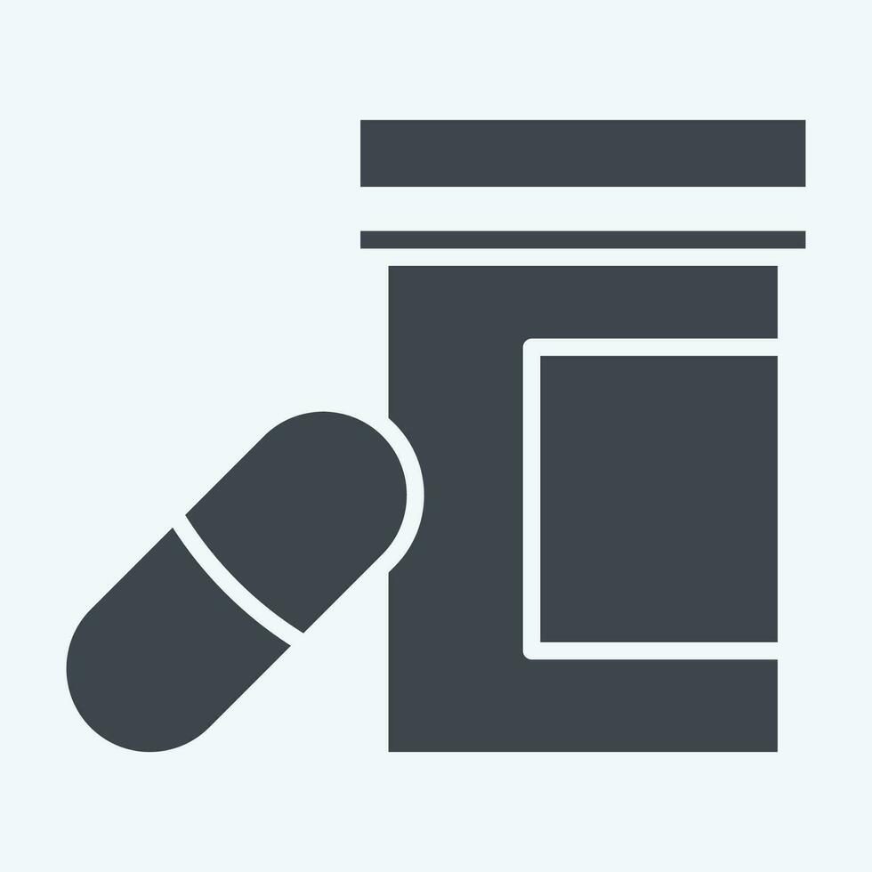 Icon Prescription Drugs. related to Addiction Dictionary symbol. glyph style. simple design editable. simple illustration vector