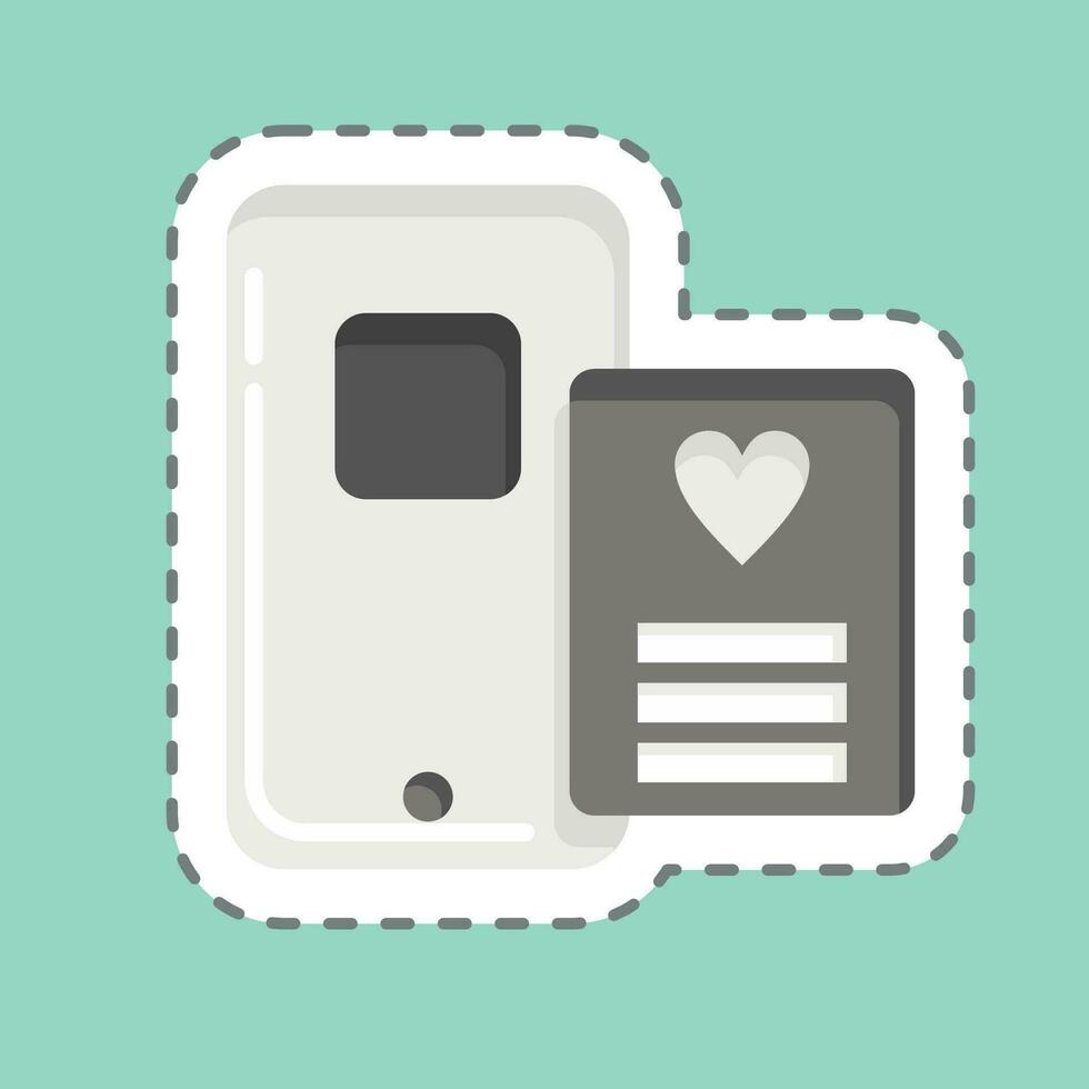 Sticker line cut Social Media. related to Addiction Dictionary symbol. simple design editable. simple illustration vector