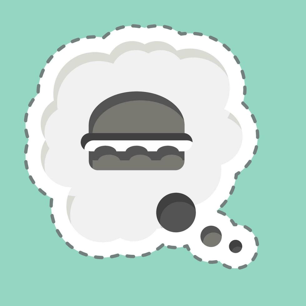 Sticker line cut Eating Disorder. related to Addiction Dictionary symbol. simple design editable. simple illustration vector