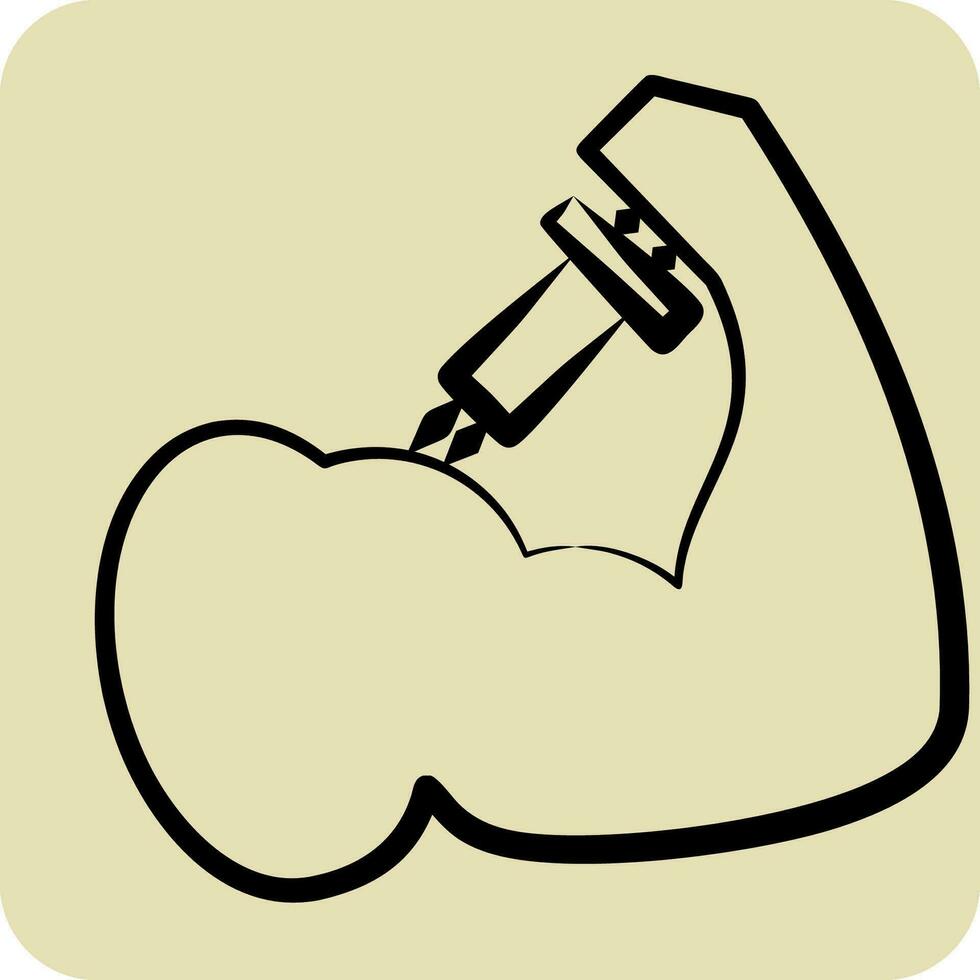 Icon Steroids. related to Addiction Dictionary symbol. hand drawn style. simple design editable. simple illustration vector