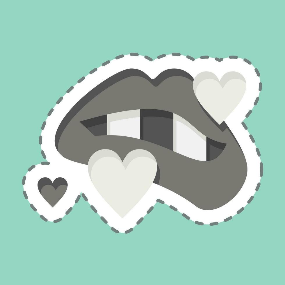 Sticker line cut Sex. related to Addiction Dictionary symbol. simple design editable. simple illustration vector