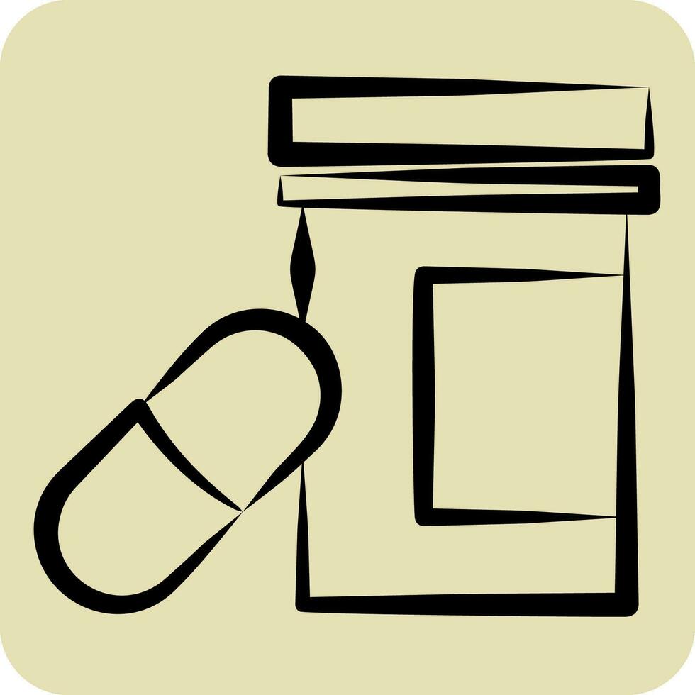 Icon Prescription Drugs. related to Addiction Dictionary symbol. hand drawn style. simple design editable. simple illustration vector