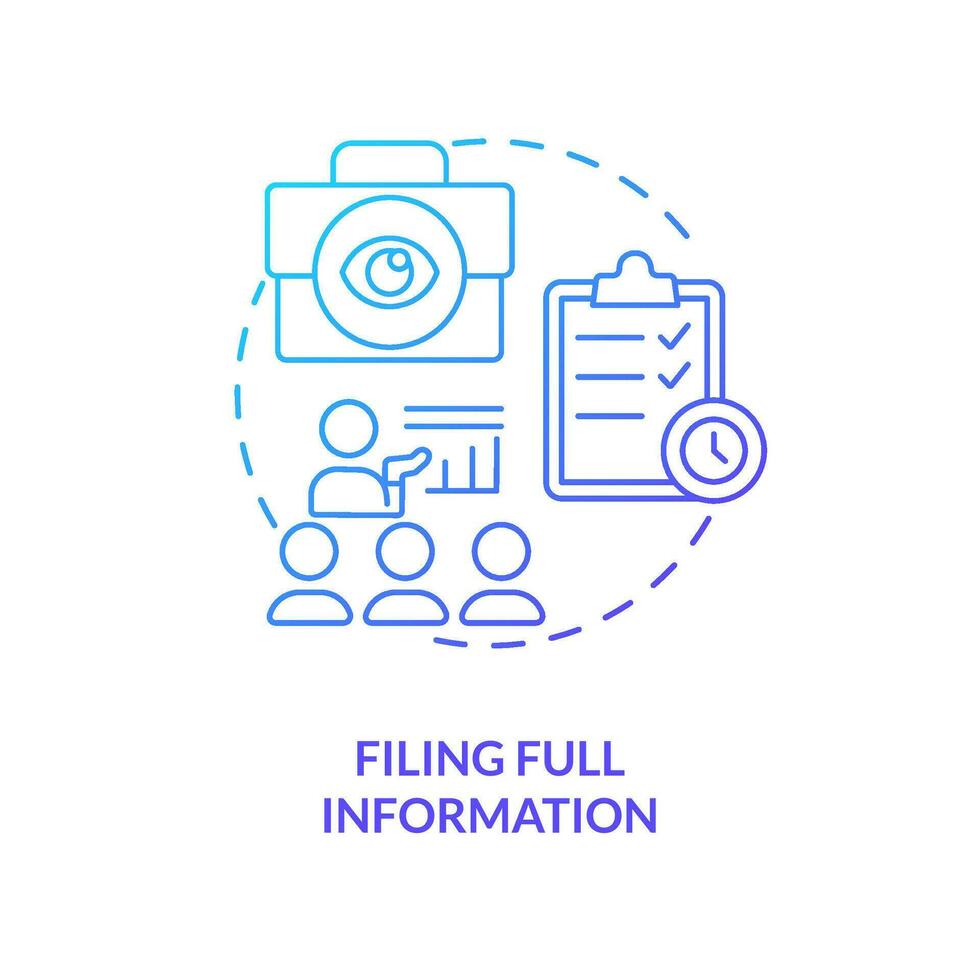 Filling full information blue gradient concept icon. Preventing mass exodus during mergers abstract idea thin line illustration. Transparency. Isolated outline drawing vector