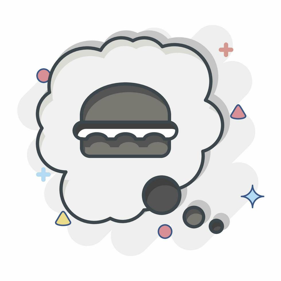 Icon Eating Disorder. related to Addiction Dictionary symbol. comic style. simple design editable. simple illustration vector