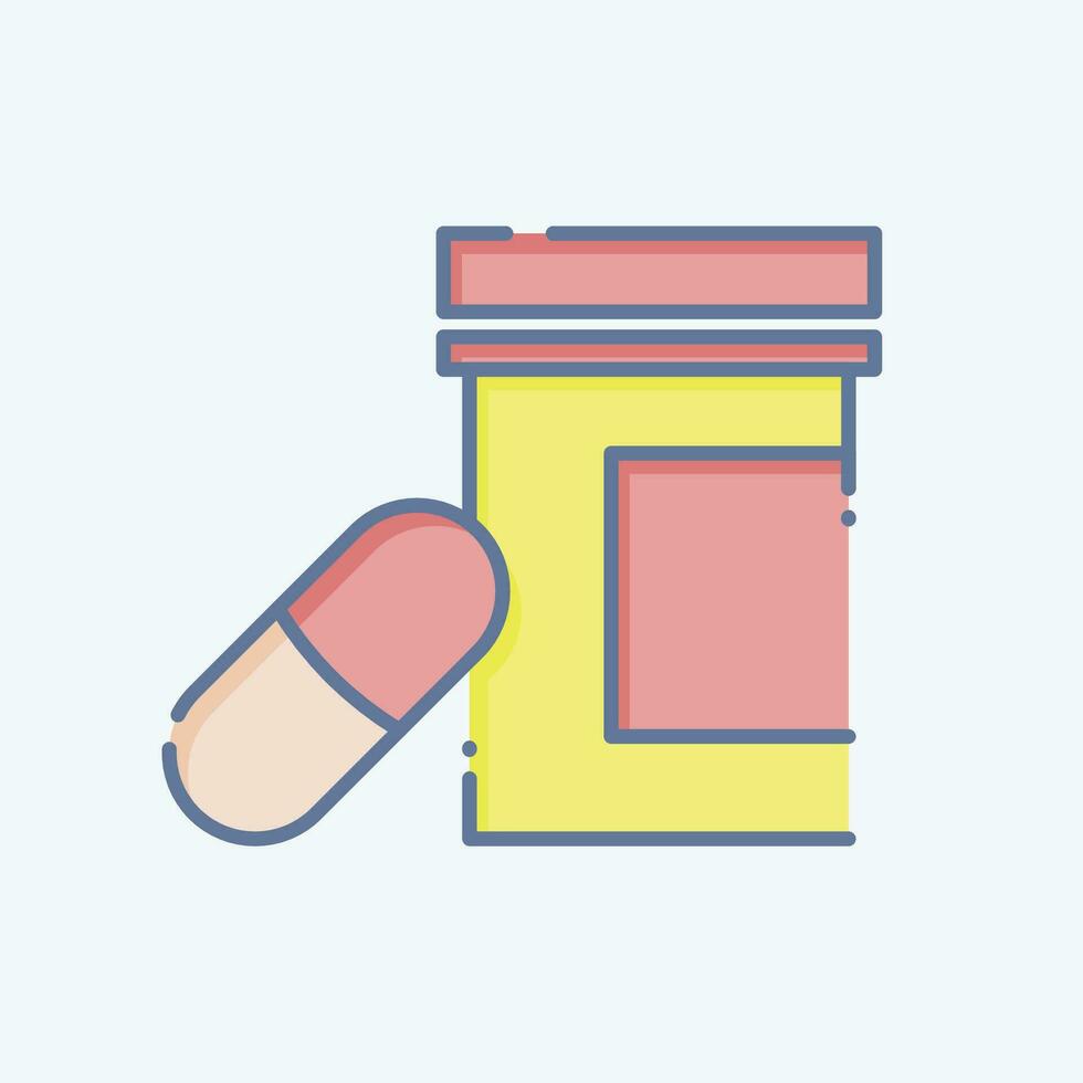 Icon Prescription Drugs. related to Addiction Dictionary symbol. doodle style. simple design editable. simple illustration vector