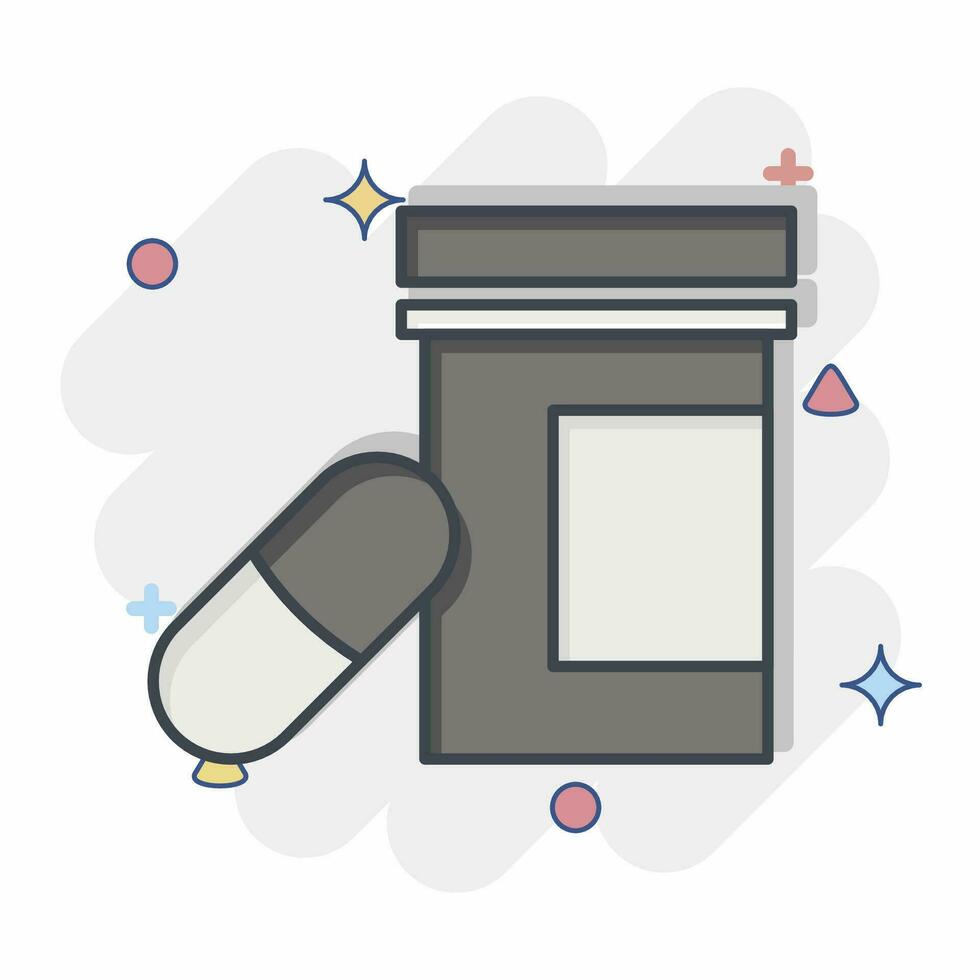 Icon Prescription Drugs. related to Addiction Dictionary symbol. comic style. simple design editable. simple illustration vector