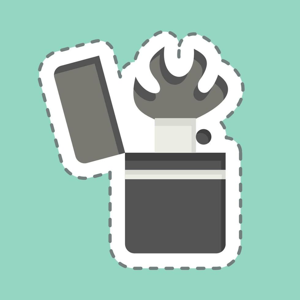 Sticker line cut Pyromania. related to Addiction Dictionary symbol. simple design editable. simple illustration vector