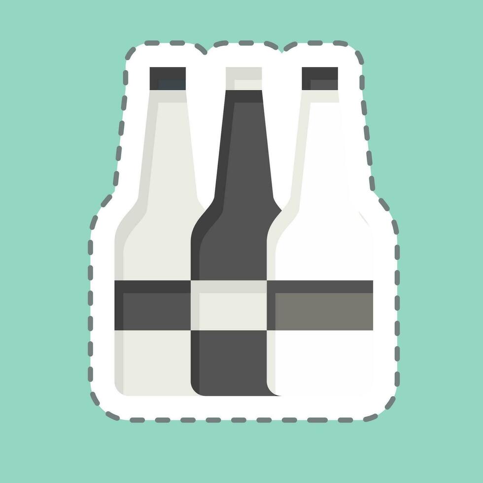 Sticker line cut Alcohol. related to Addiction Dictionary symbol. simple design editable. simple illustration vector