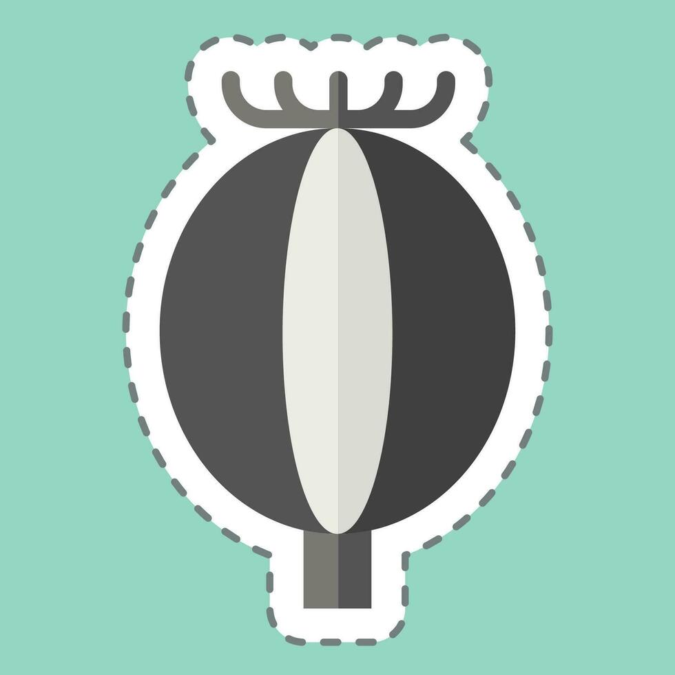 Sticker line cut Opium. related to Addiction Dictionary symbol. simple design editable. simple illustration vector