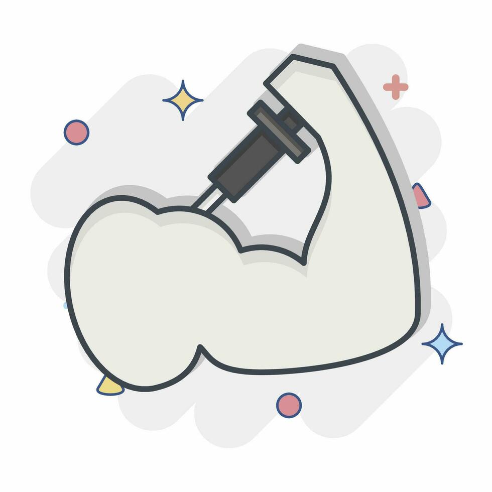 Icon Steroids. related to Addiction Dictionary symbol. comic style. simple design editable. simple illustration vector