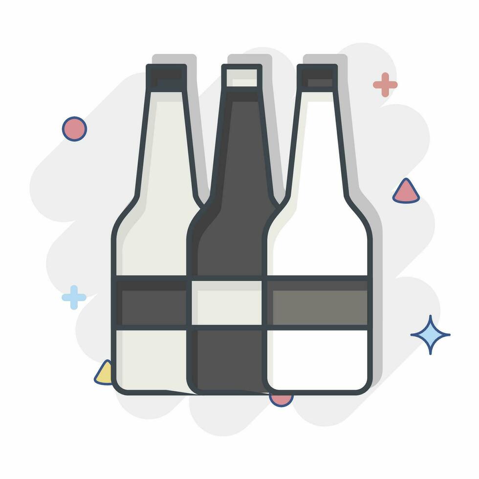 Icon Alcohol. related to Addiction Dictionary symbol. comic style. simple design editable. simple illustration vector