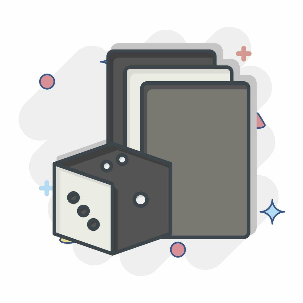 Icon Gambling. related to Addiction Dictionary symbol. comic style. simple design editable. simple illustration vector