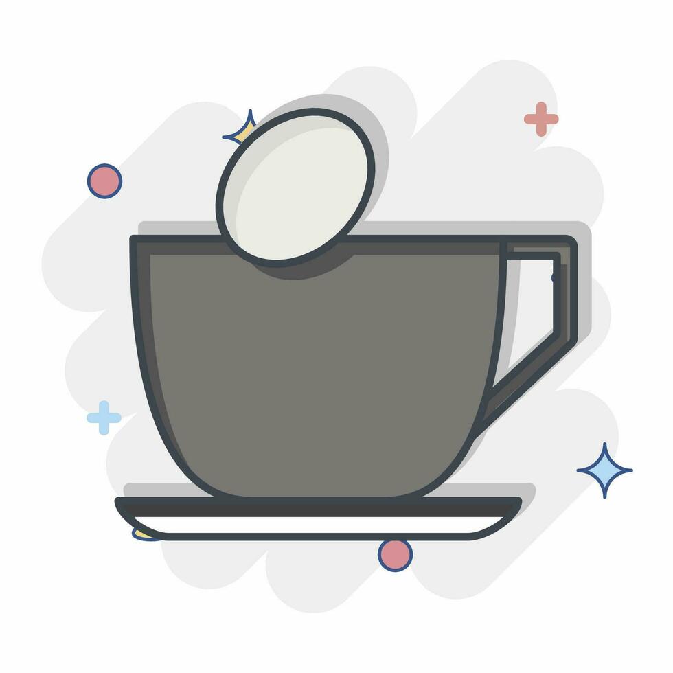 Icon Caffeine. related to Addiction Dictionary symbol. comic style. simple design editable. simple illustration vector