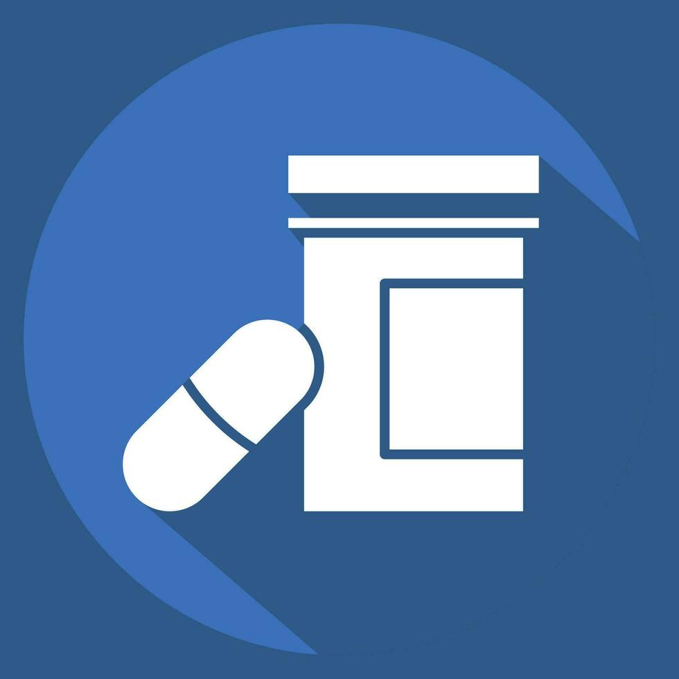 Icon Prescription Drugs. related to Addiction Dictionary symbol. long shadow style. simple design editable. simple illustration vector