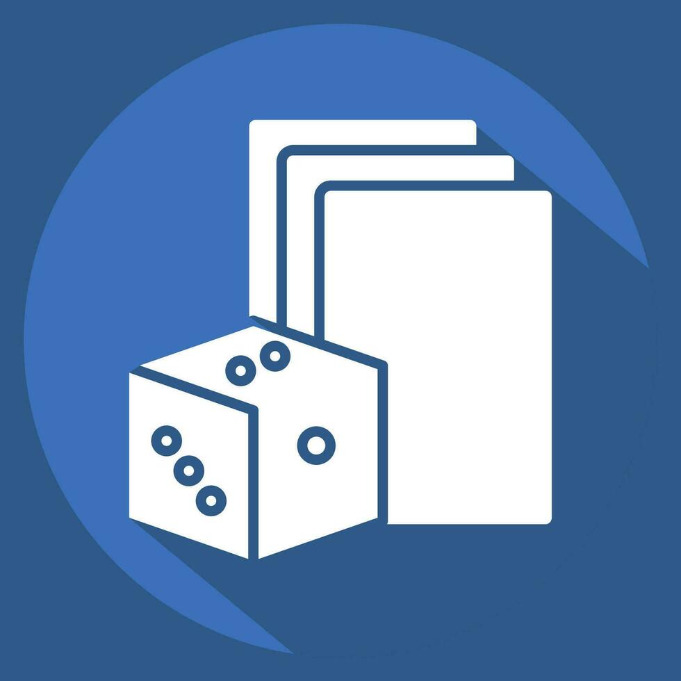 Icon Gambling. related to Addiction Dictionary symbol. long shadow style. simple design editable. simple illustration vector