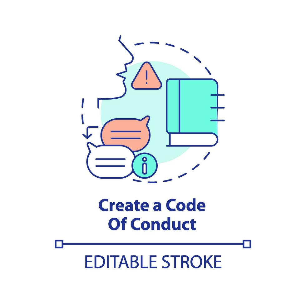 Create code of conduct concept icon. Maintain customer service policy abstract idea thin line illustration. Isolated outline drawing. Editable stroke vector