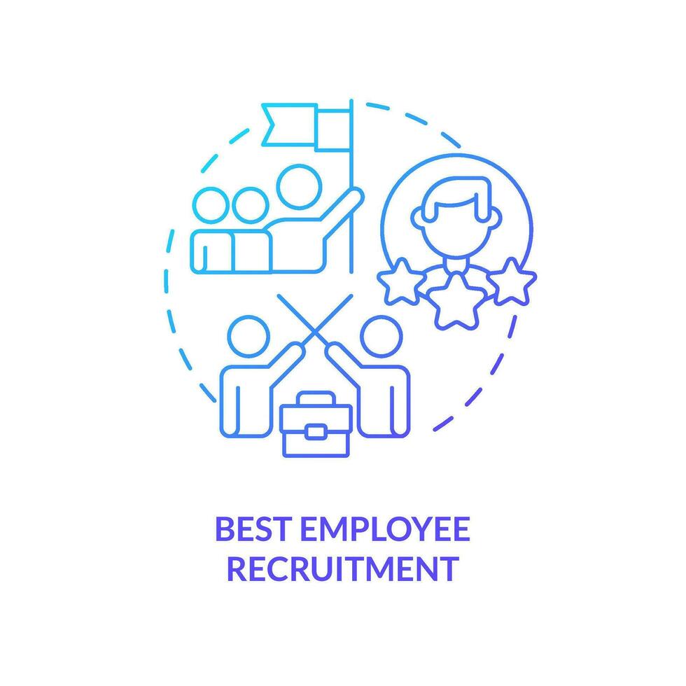 Best employee recruitment blue gradient concept icon. Merge teams successfully abstract idea thin line illustration. Hiring top talent. Isolated outline drawing vector