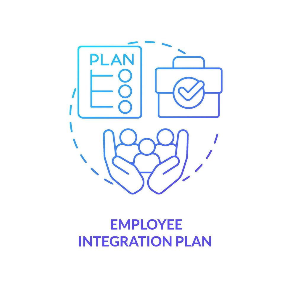 Employee integration plan blue gradient concept icon. Prevent mass resignation from workers abstract idea thin line illustration. Checklist. Isolated outline drawing vector