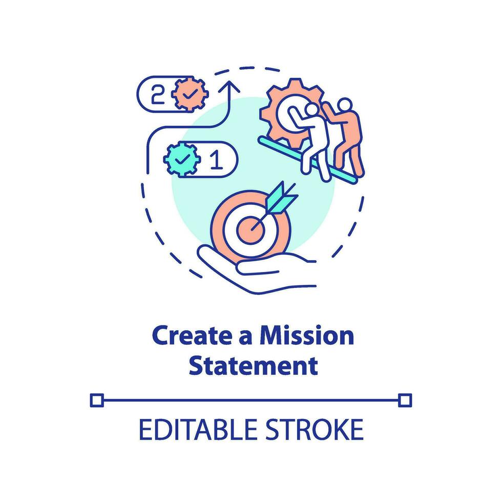 Create mission statement concept icon. Maintain customer service policy abstract idea thin line illustration. Isolated outline drawing. Editable stroke vector