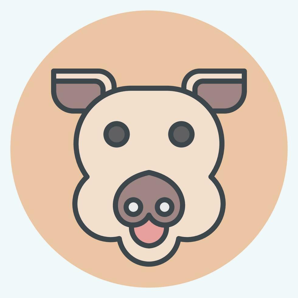Icon Pig. related to Animal symbol. color mate style. simple design editable. simple illustration vector