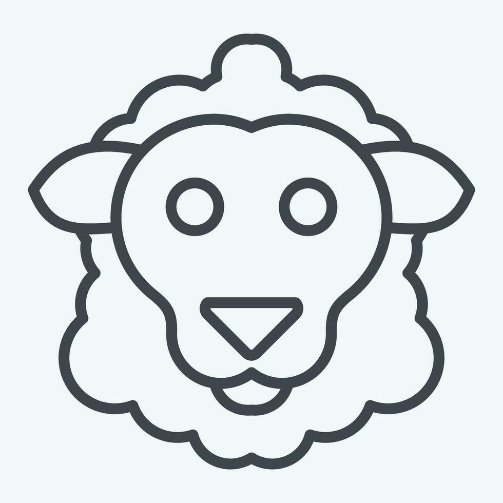 Icon Sheep. related to Animal symbol. line style. simple design editable. simple illustration vector