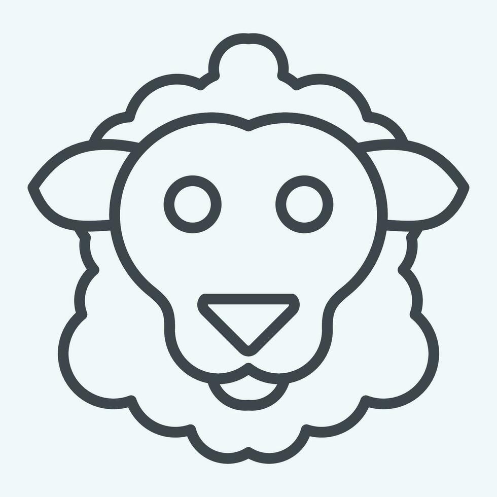 Icon Sheep. related to Animal symbol. line style. simple design editable. simple illustration vector