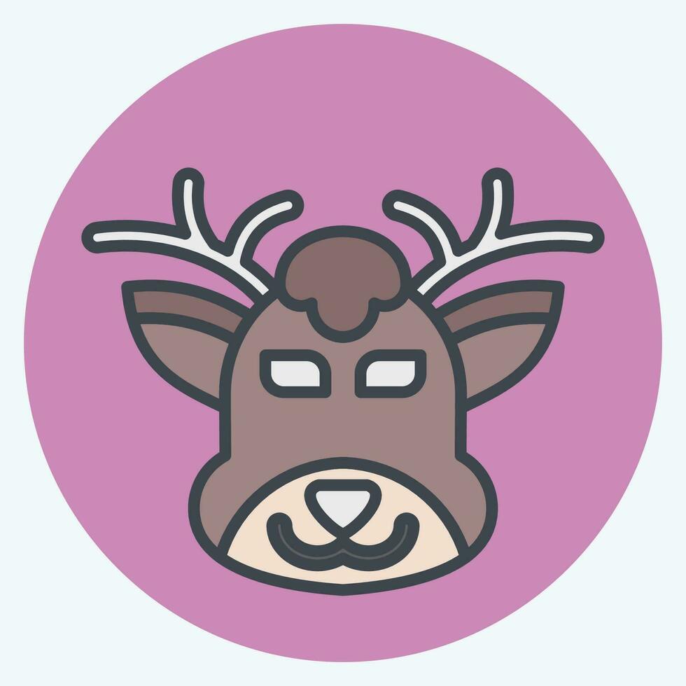 Icon Deer. related to Animal symbol. color mate style. simple design editable. simple illustration vector