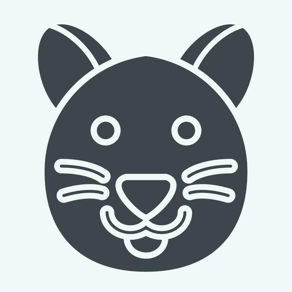 Icon Cat. related to Animal symbol. glyph style. simple design editable. simple illustration vector