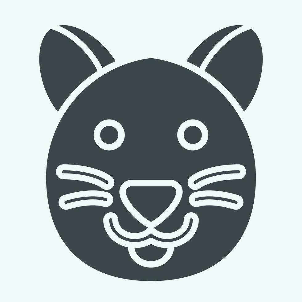 Icon Cat. related to Animal symbol. glyph style. simple design editable. simple illustration vector