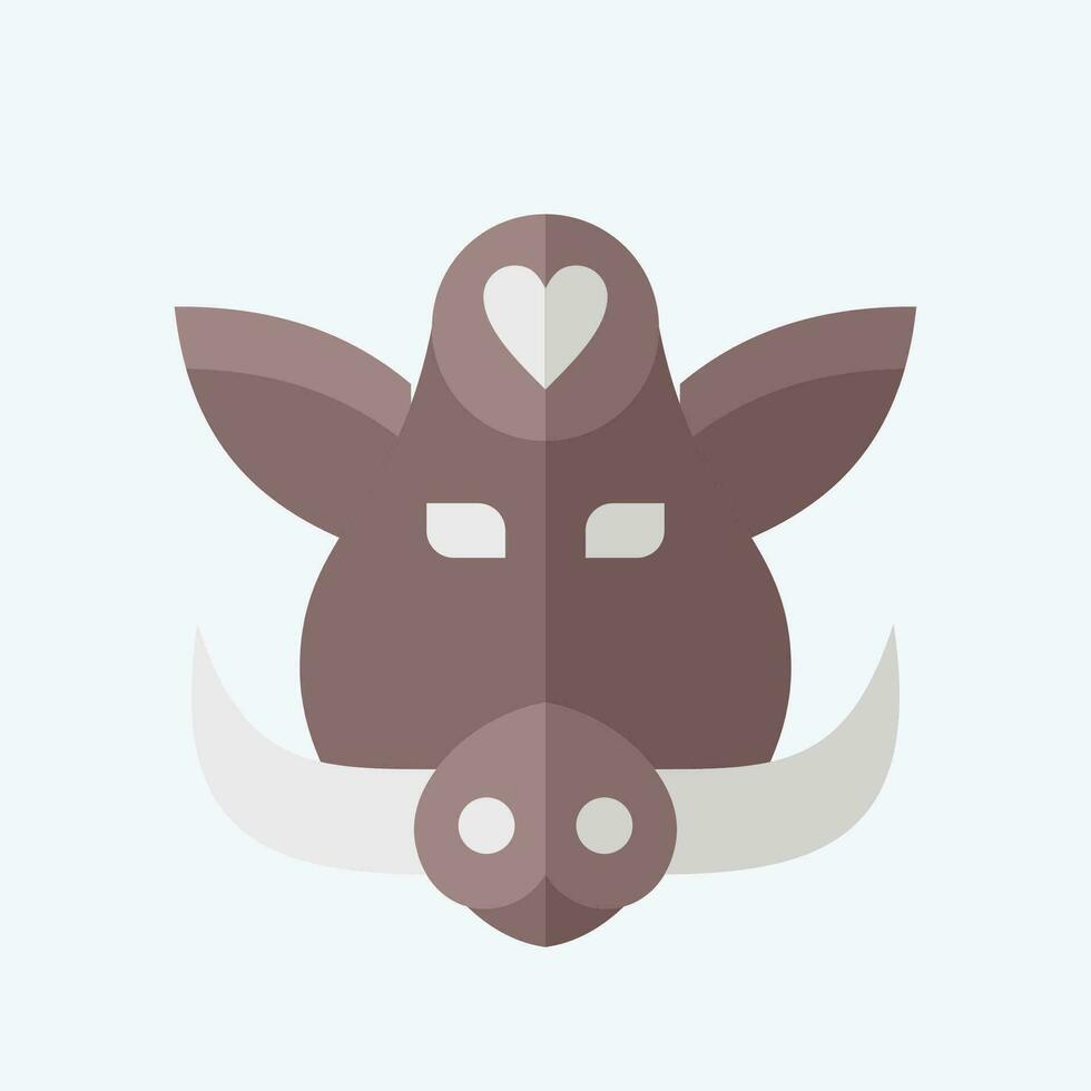 Icon Boar. related to Animal symbol. flat style. simple design editable. simple illustration vector