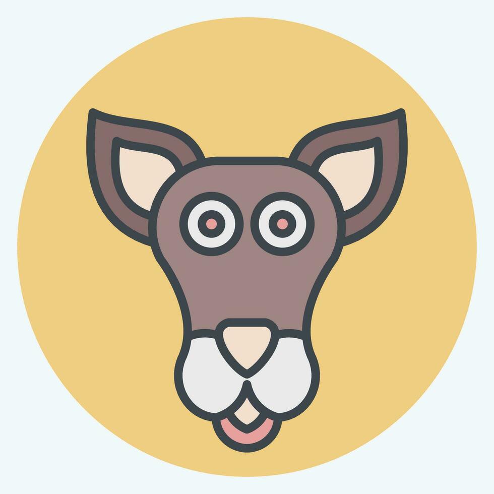 Icon Kangaroo. related to Animal symbol. color mate style. simple design editable. simple illustration vector