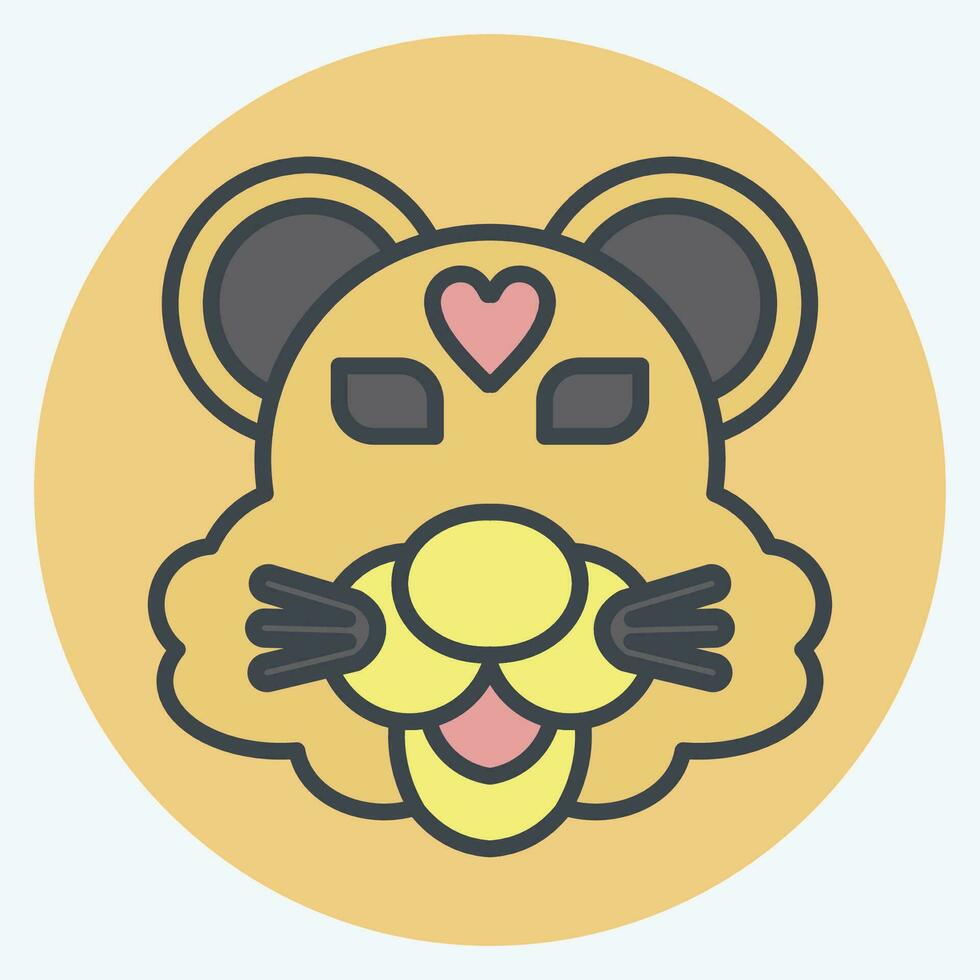 Icon Tiger. related to Animal symbol. color mate style. simple design editable. simple illustration vector